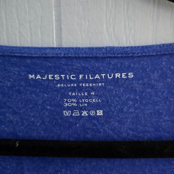 Majestic Filatures Deluxe Tee Shirt Size 4 – Linen Blend, Designer, Flaw - Picture 2 of 8